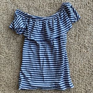 Striped off the shoulder top